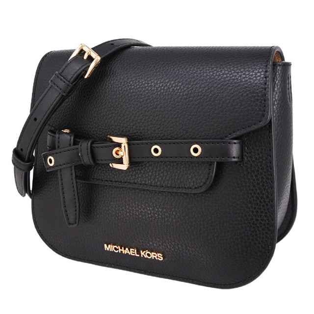 Michael Kors EMILIA系列 荔枝紋皮革 打結包 側背包(經典黑)