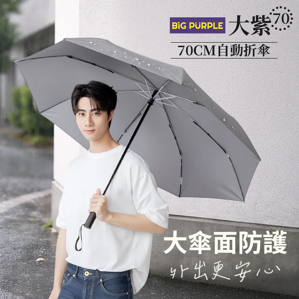 [Pre-order] BigPurple, Taiwan's largest automatic 70cm folding umbrella (Taiwanese umbrella king)