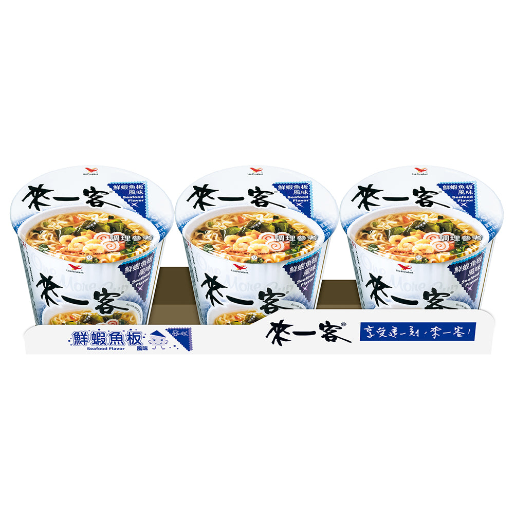 統一來一客杯麵(鮮蝦魚板風味) 65g 3入