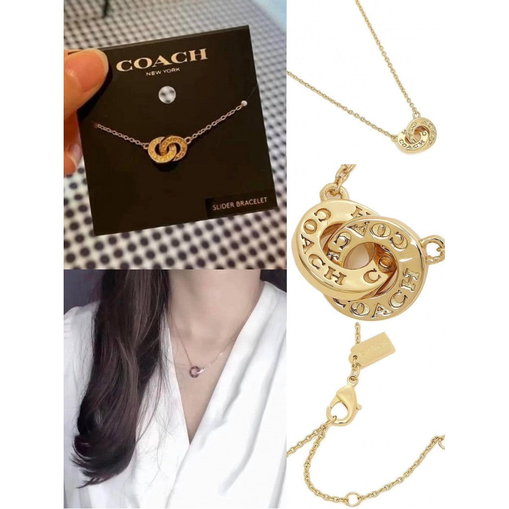 [Pre-order] Coach Gold Double Ring Necklace