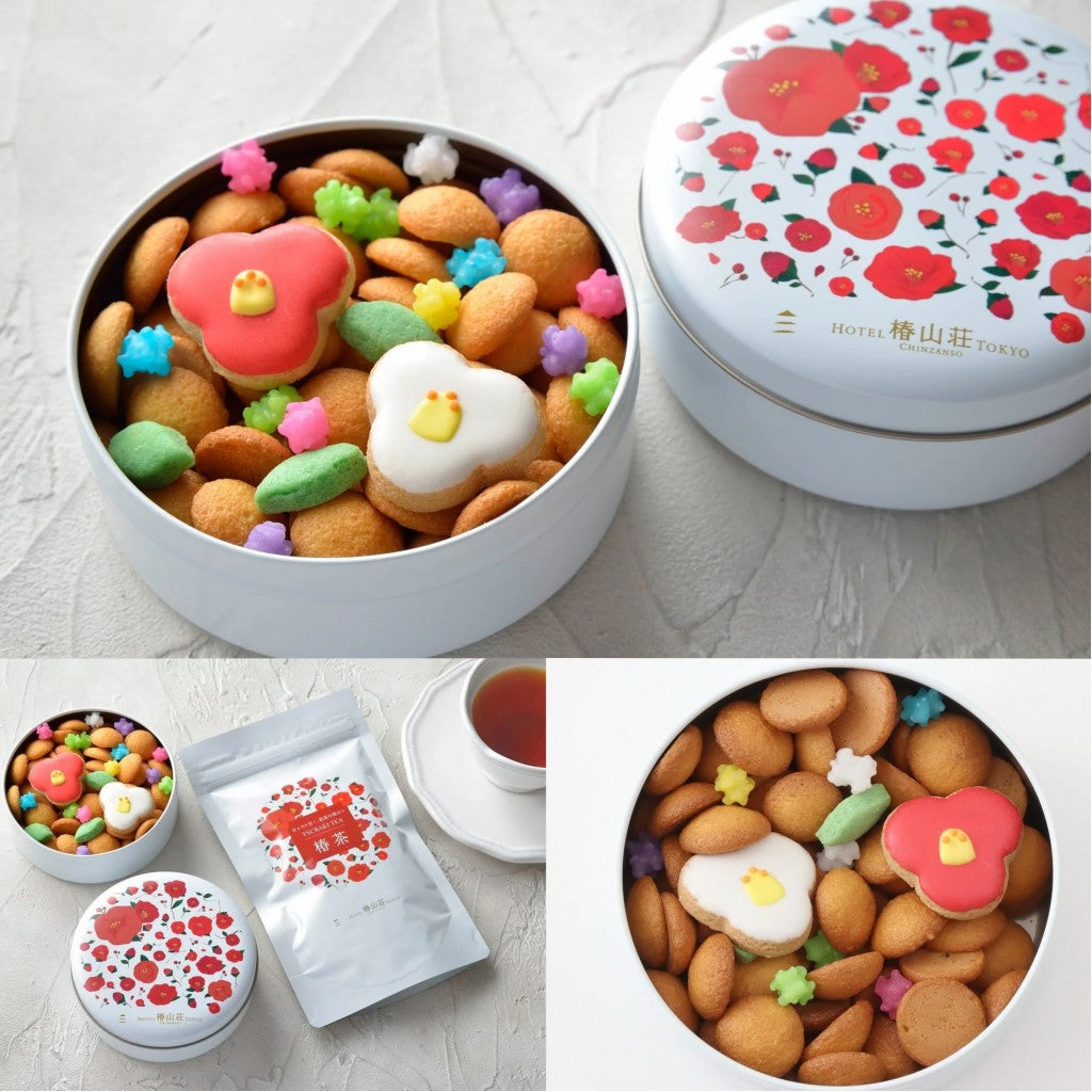 Fukiyose (椿缶) Camellia Biscuits Tin Box (69g) from the Tsubakiyamasou Hotel, Tokyo, Japan