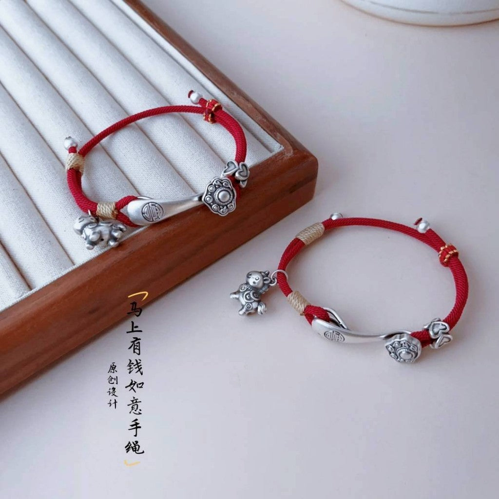 [Pre-order closes on 12/22] Hong Kong HK$1230 "Instant Wealth and Good Fortune" Red Bracelet
