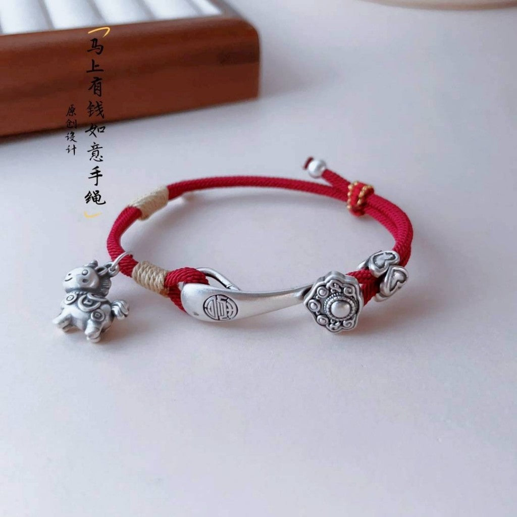 [Pre-order closes on 12/22] Hong Kong HK$1230 "Instant Wealth and Good Fortune" Red Bracelet