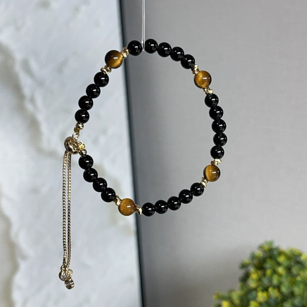 [Pre-orders close on 1/5] Obsidian and Yellow Tiger's Eye Wealth-Attracting and Evil-Worshipping Bracelet