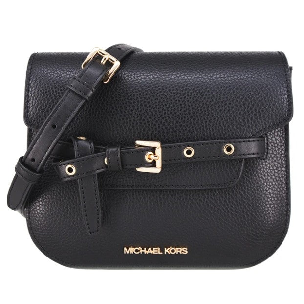 Michael Kors EMILIA系列 荔枝紋皮革 打結包 側背包(經典黑)