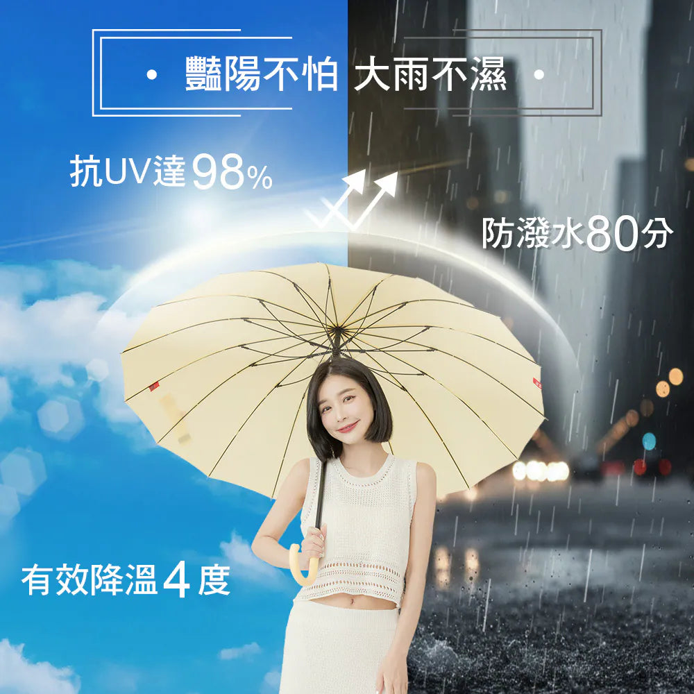 [Pre-order] BigRed Taiwan Umbrella King Wind-resistant 16-rib Automatic Straight Umbrella 65CM